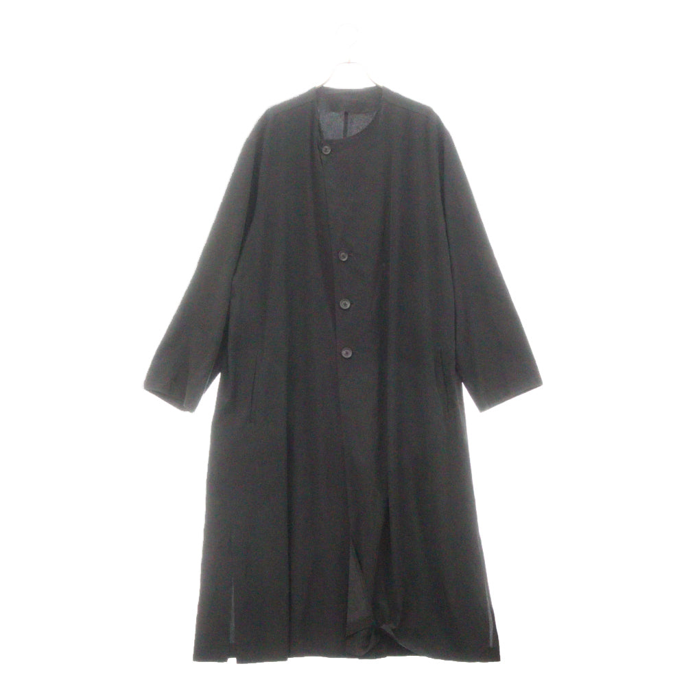 Yohji Yamamoto POUR HOMME(ヨウジヤマモト プールオム) 22SS ノーカラーデザインコートドレス ブラック HG-D01-500
