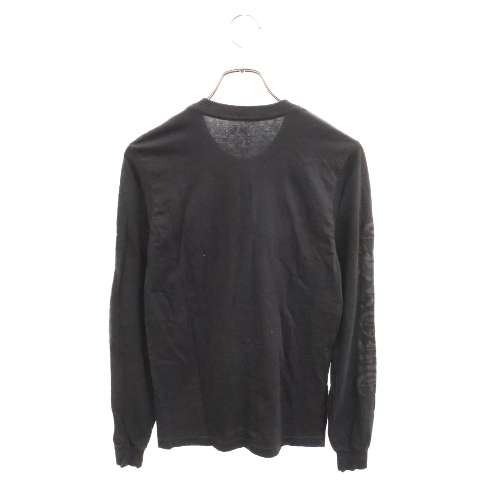 CHROME HEARTS(クロムハーツ) Neck Logo L/S TEE ネックロゴ スリーブプリント 長袖Tシャツ クルーネックカットソー ブラック