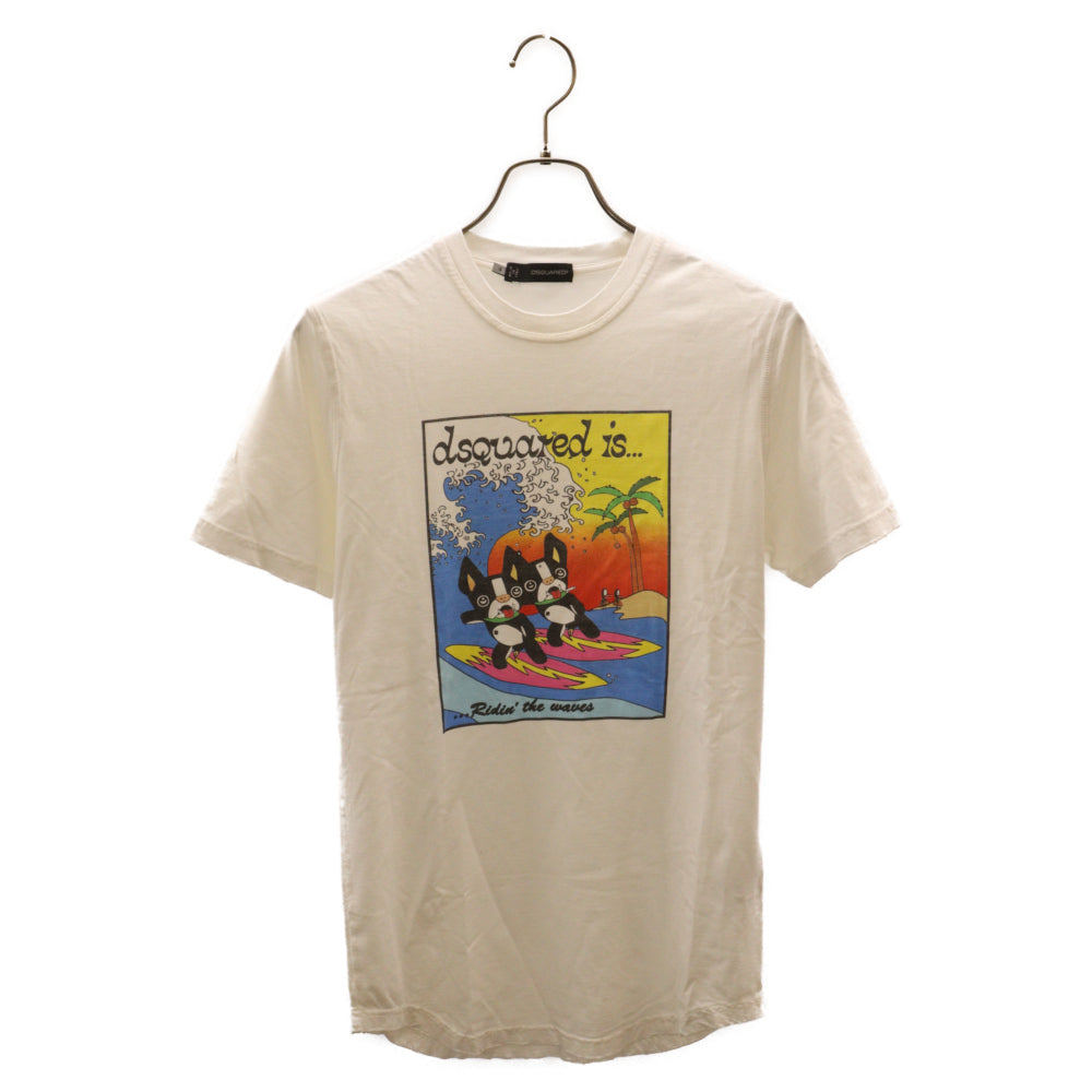 DSQUARED2(ディースクエアード) フロントプリントTシャツ 半袖カットソー S74GC0793 S20694 ホワイト
