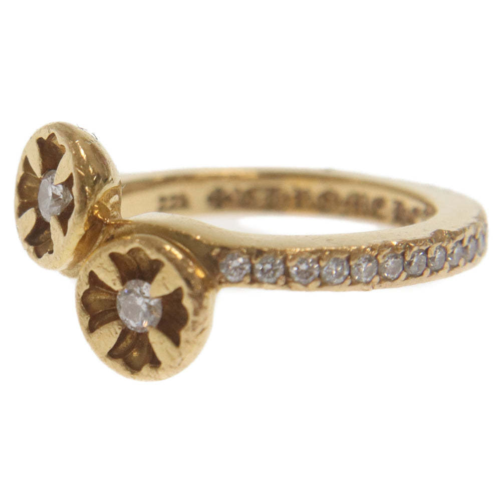 CHROME HEARTS(クロムハーツ) DBL NGTV CH PLUS DMND 22K ダブルネガティブCHプラスリング ゴールドリング 11号 国内ギャラ付き