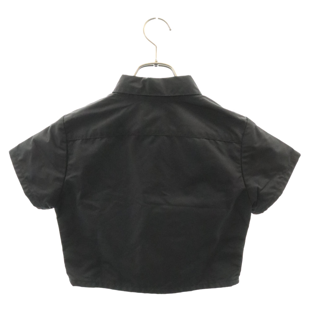 CHROME HEARTS(クロムハーツ) クロスパッチ付き クロスボールボタン ナイロン半袖シャツ ブラック レディース