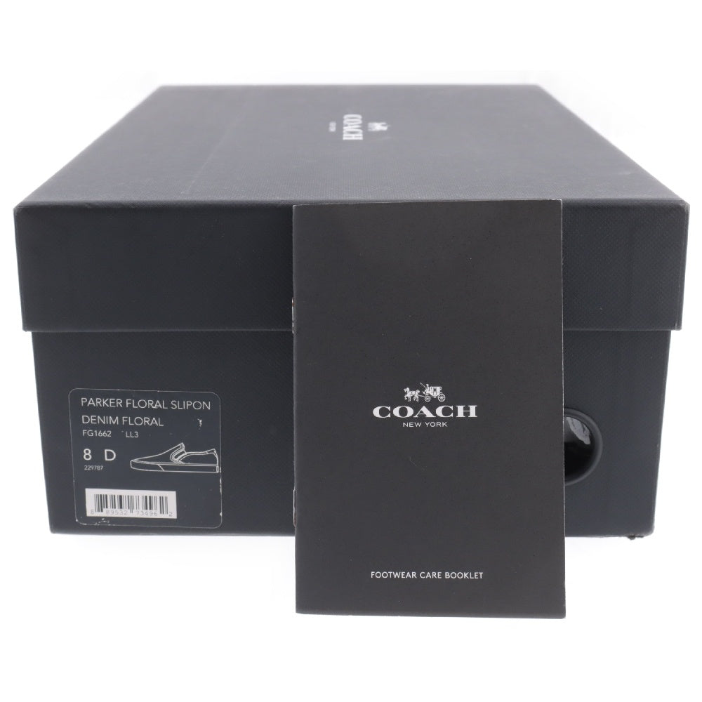 COACH(コーチ) フローラル総柄 レザー スリッポンシューズ ブルー FG1662
