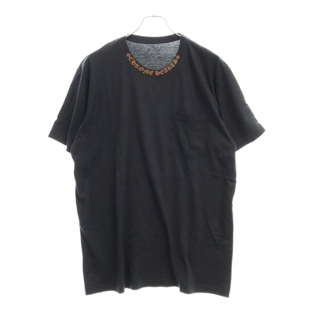 CHROME HEARTS(クロムハーツ) NECK LOGO S/S TEE ネックロゴ プリント 半袖カットソー Tシャツ ブラック
