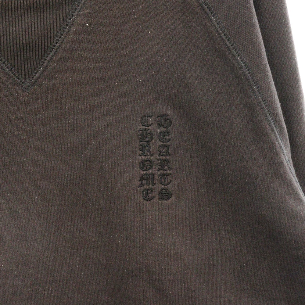 CHROME HEARTS(クロムハーツ) GRP Y NOT 2-TND SWTSHRT ワイノット クルーネックトレーナー  ロゴ刺繍 バーティカルロゴ スウェットシャツ チャコールグレー