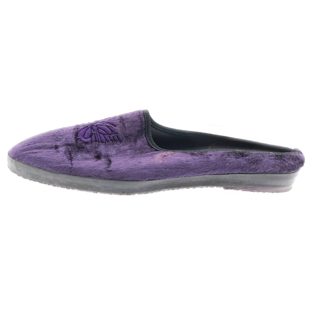 Needles(ニードルス) Papillon Emb. Gobelin Jacquard Mule ベルベットパピヨンミュール ベロア スリッポン サンダル パープル レディース