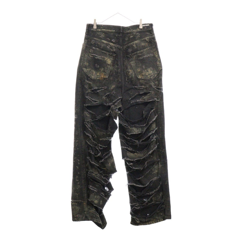 BALENCIAGA(バレンシアガ) 23SS スーパーデストロイ加工 バギーデニムパンツ 745248 TBP47 インディゴ