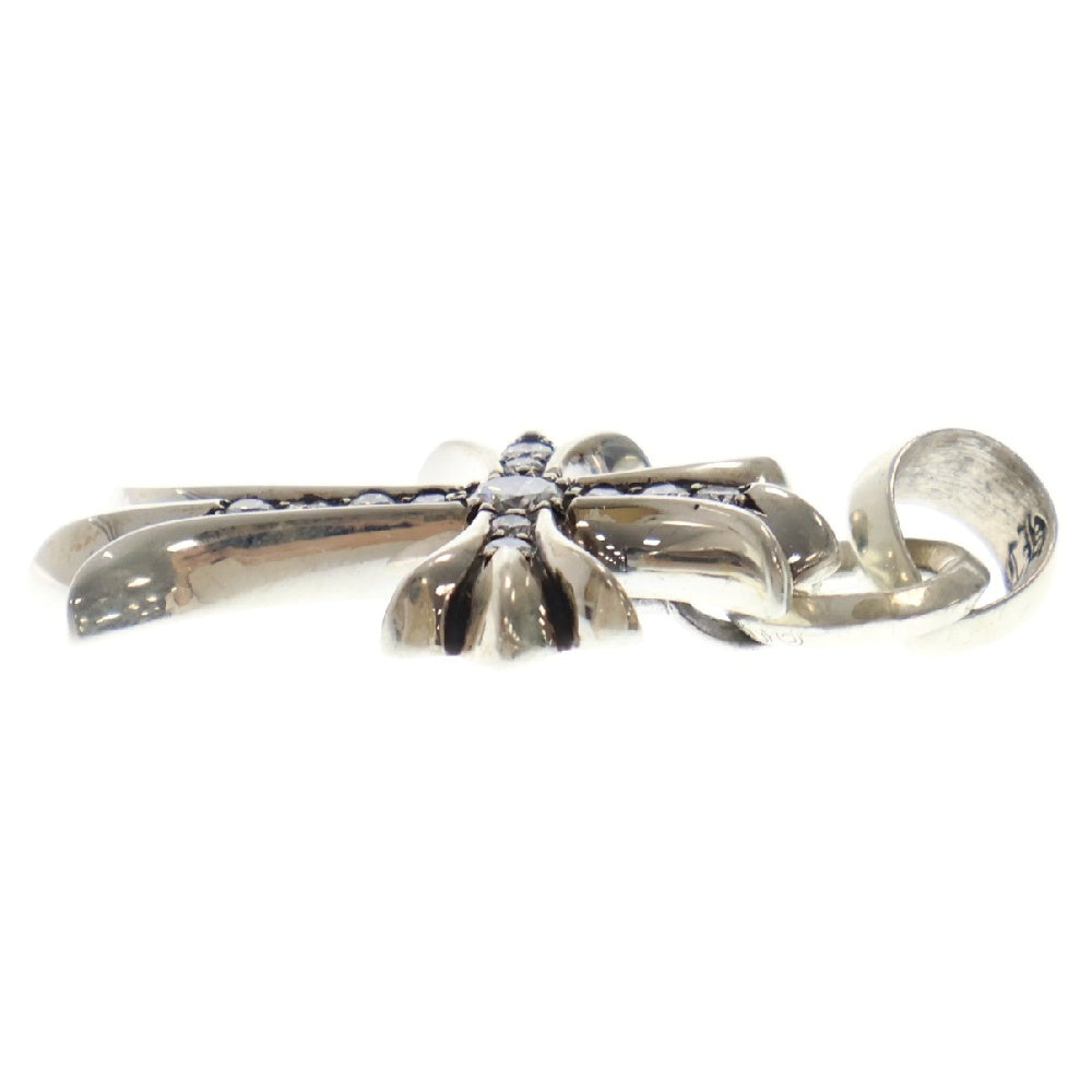CHROME HEARTS(クロムハーツ) CH CRS SML WBALE PD スモールCHクロス ベイル アフターPAVEダイヤ Wベイル ネックレストップ シルバー