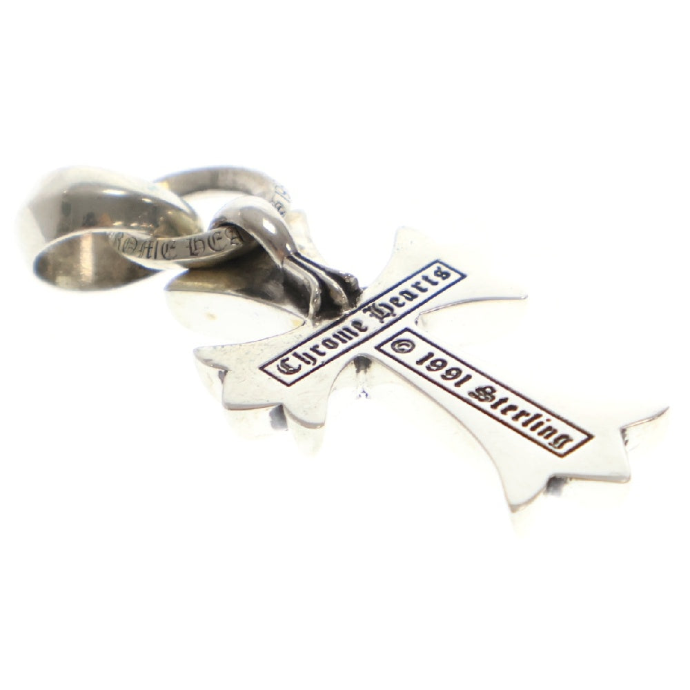 CHROME HEARTS(クロムハーツ) CH CRS SML WBALE PD スモールCHクロス ベイル アフターPAVEダイヤ Wベイル ネックレストップ シルバー