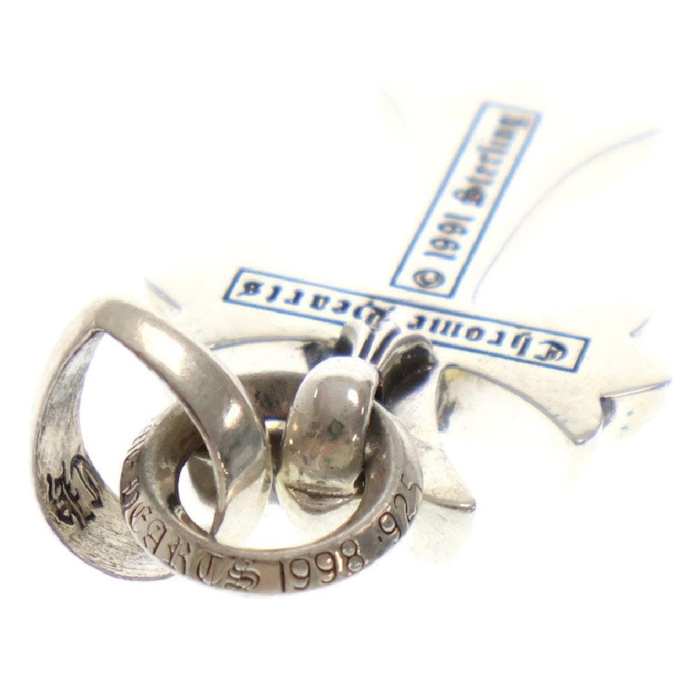 CHROME HEARTS(クロムハーツ) CH CRS SML WBALE PD スモールCHクロス ベイル アフターPAVEダイヤ Wベイル ネックレストップ シルバー