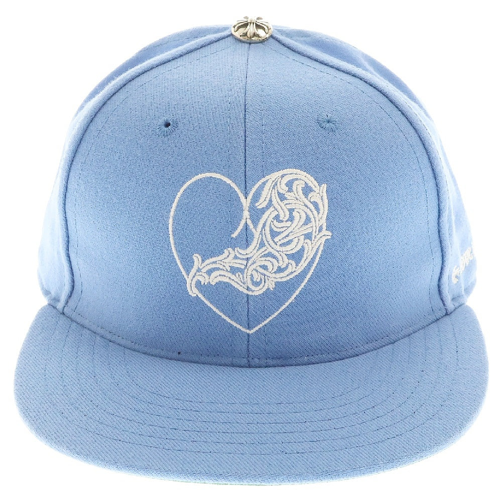 CHROME HEARTS(クロムハーツ) CH HAT ハートロゴ刺繍ベースボールキャップ帽子 ライトブルー