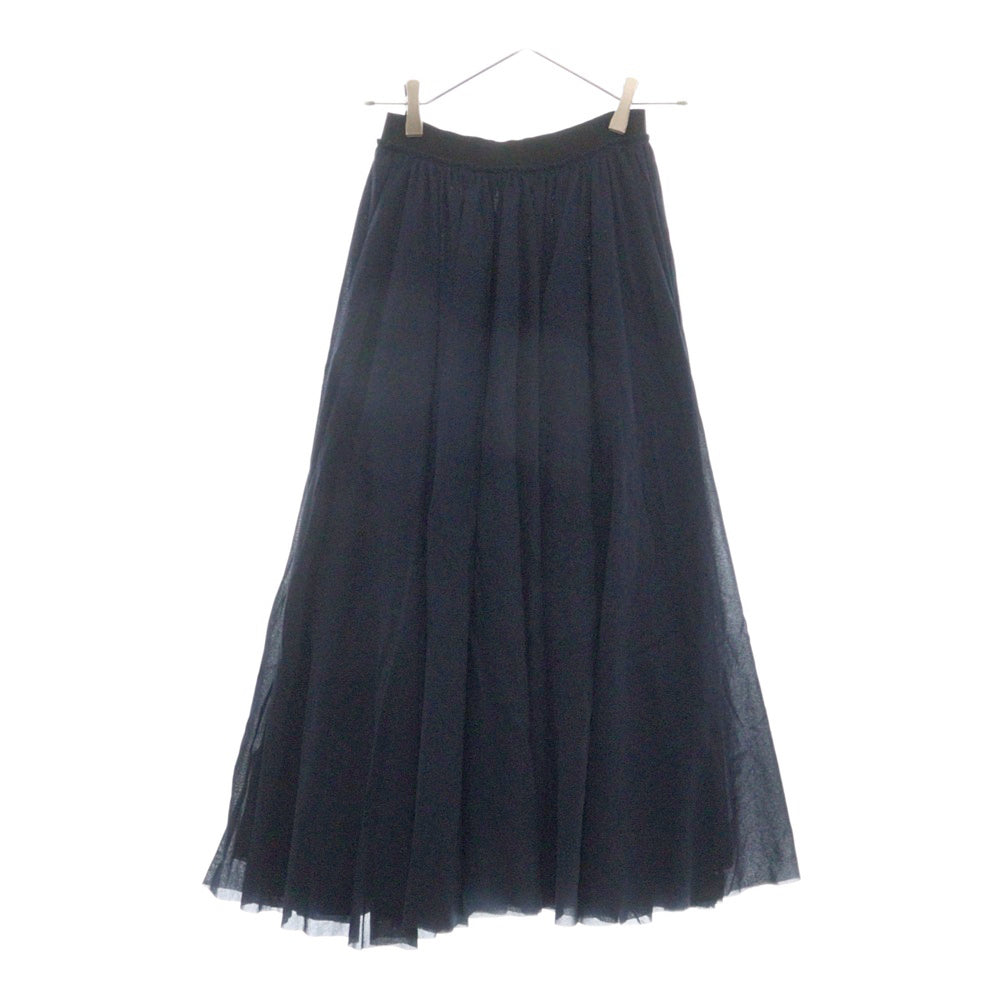 JIL SANDER(ジルサンダー) ナイロンメッシュ プリーツロングスカート JSCO725012 ネイビー レディース