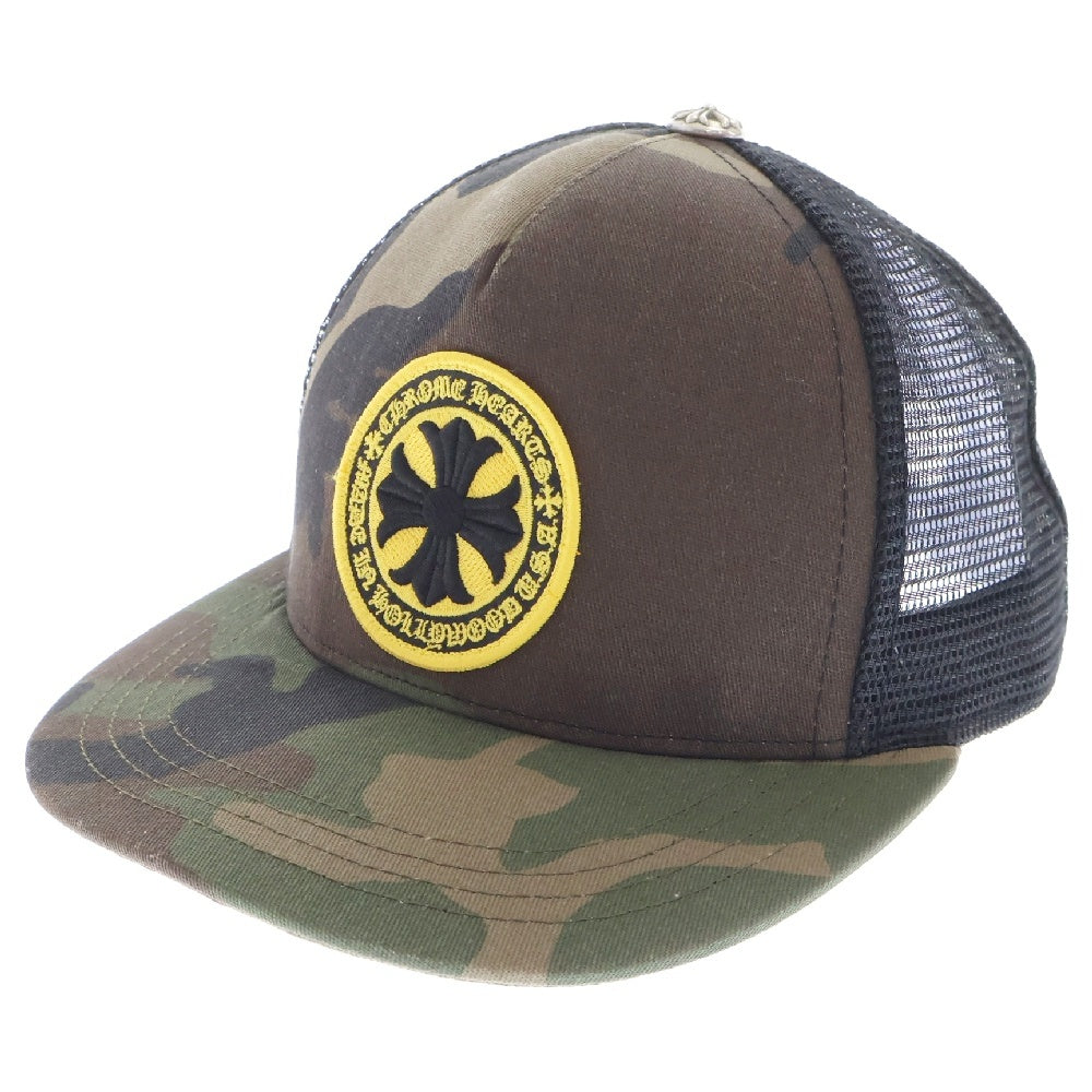 CHROME HEARTS(クロムハーツ) Yellow CH Plus Trucker Cap Camo イエローCHプラストラッカーキャップ カモフラ メッシュキャップ ※国内ギャランティ付き