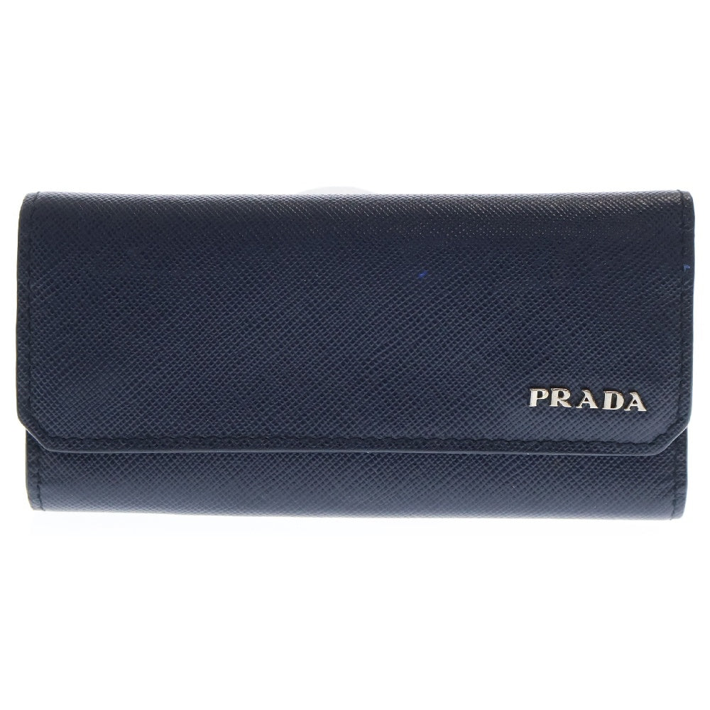 PRADA(プラダ) ロゴプレート 5連レザーキーケース ネイビー