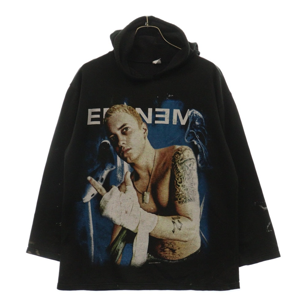 VINTAGE(ヴィンテージ) 2004 EMINEM THE SOURCE COVER BOOTLEG SWEAT HOODIE エミネム プリント プルオーバーパーカー ブラック