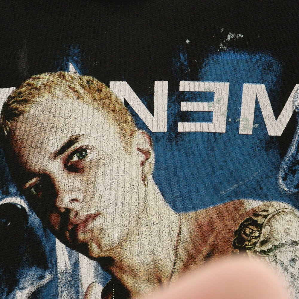 VINTAGE(ヴィンテージ) 2004 EMINEM THE SOURCE COVER BOOTLEG SWEAT HOODIE エミネム プリント プルオーバーパーカー ブラック