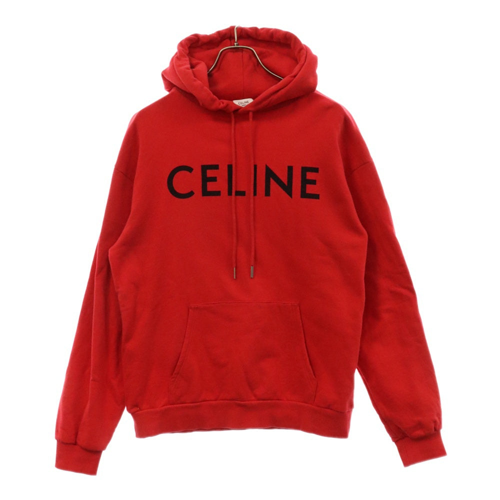 CELINE(セリーヌ) クラシックロゴプリント ルーズプルオーバーパーカー レッド 2Y321670Q