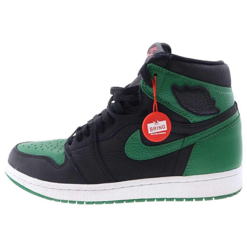 NIKE(ナイキ) AIR JORDAN 1 RETRO HIGH OG PINE GREEN エアジョーダン レトロ パイングリーン ハイカットスニーカー ブラック/グリーン US9/27cm 555088-030
