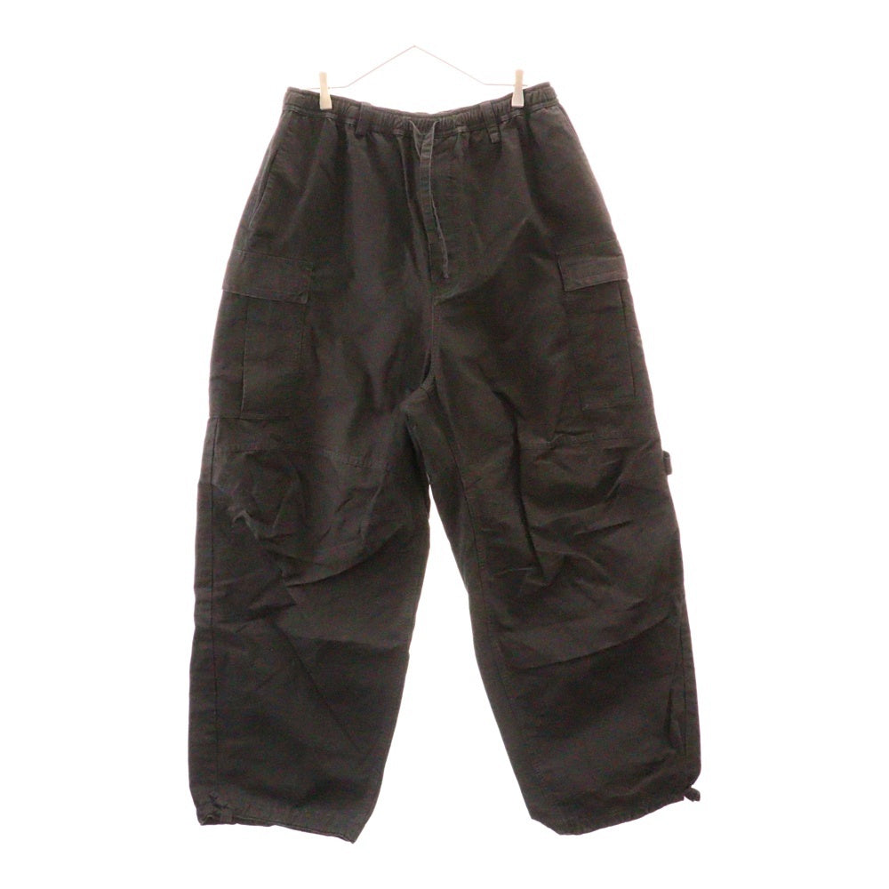BALENCIAGA(バレンシアガ) 23SS ドローストリングコットンカーゴロングパンツ 698940 TKP27 ブラック