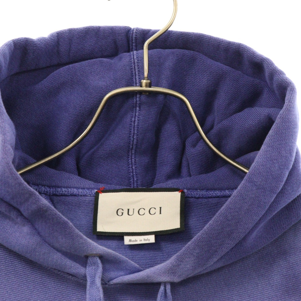GUCCI(グッチ) 19SS ヴィンテージ加工 インターロッキングG プルオーバーパーカー ブルー 569828-XJA46