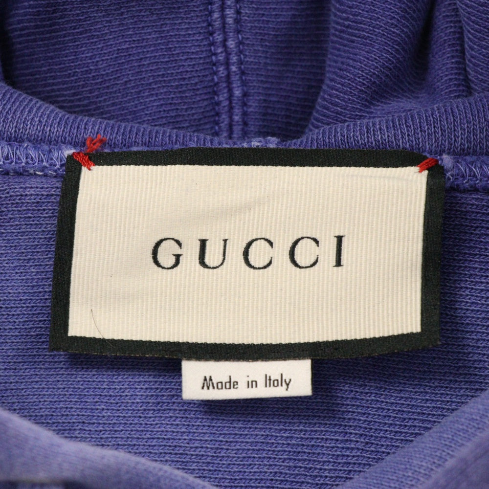 GUCCI(グッチ) 19SS ヴィンテージ加工 インターロッキングG プルオーバーパーカー ブルー 569828-XJA46