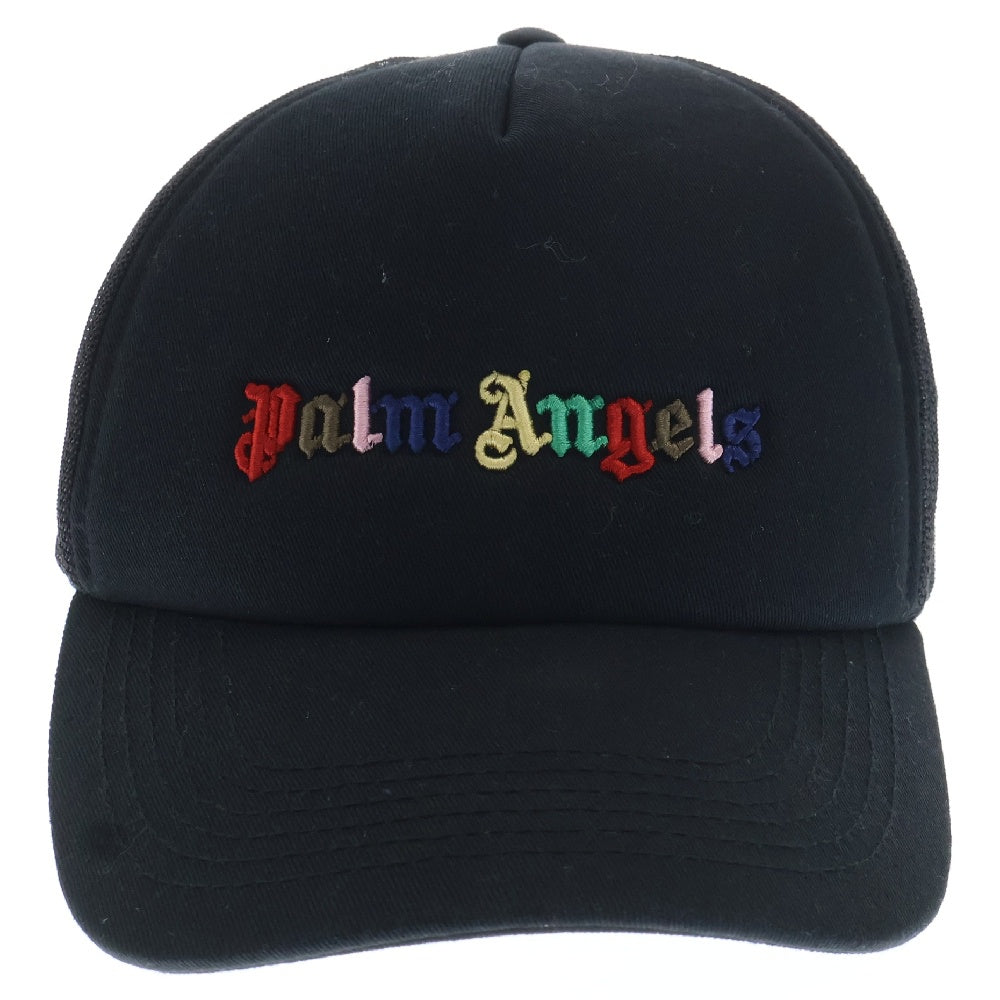 Palm Angels(パームエンジェルス) RAINBOW LOGO レインボーロゴ メッシュキャップ ブラック