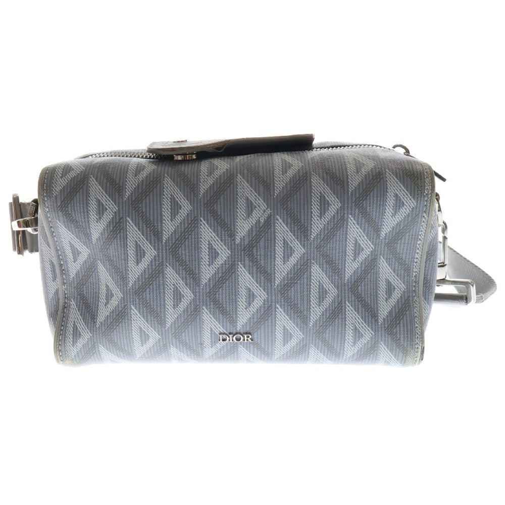 DIOR(ディオール) LINGOT22 ランゴ ダイヤモンドキャンバス総柄 コースターバックルショルダーバッグ グレー