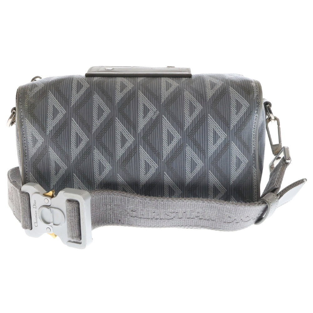 DIOR(ディオール) LINGOT22 ランゴ ダイヤモンドキャンバス総柄 コースターバックルショルダーバッグ グレー