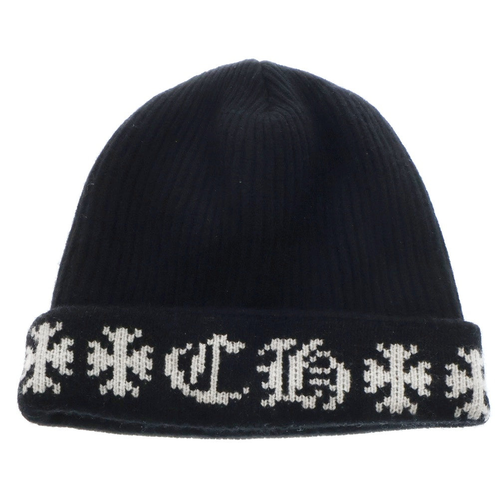 CHROME HEARTS(クロムハーツ) BIG DADDY ビッグダディ スターボール付き カシミヤニット ビーニー ニットキャップ 帽子 ブラック