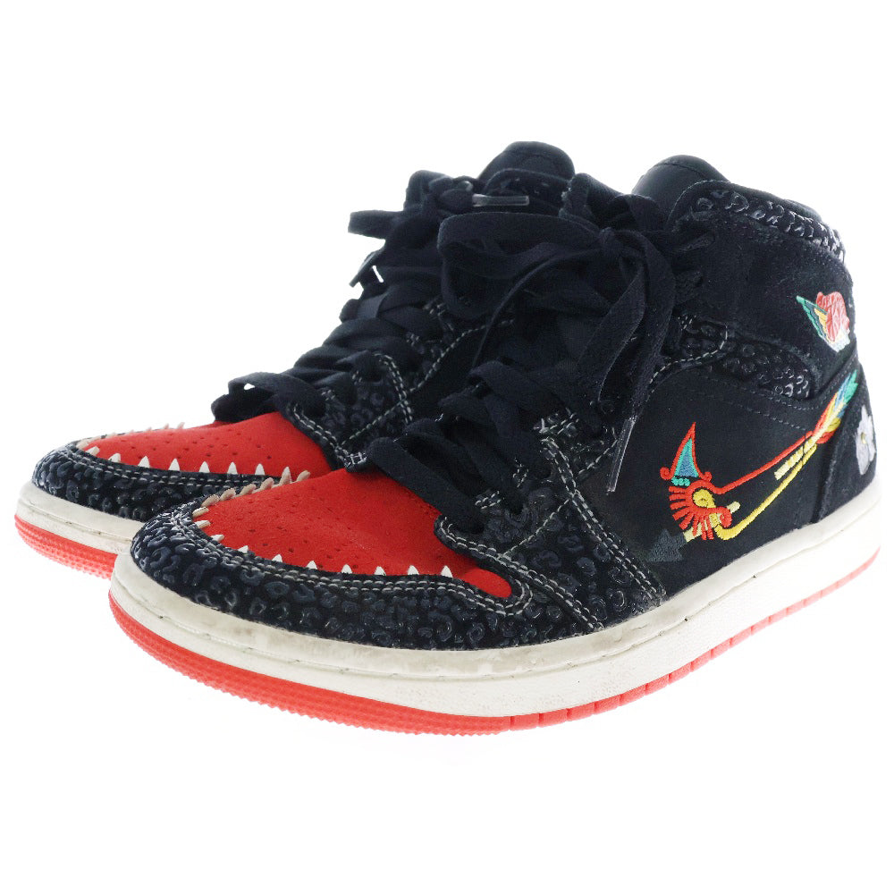 NIKE(ナイキ) Air Jordan 1 Mid Siempre Familia エアジョーダン1 シエンプレファミリア ミッドカットスニーカー US6/24.0cm ブラック/レッド DN4904-001