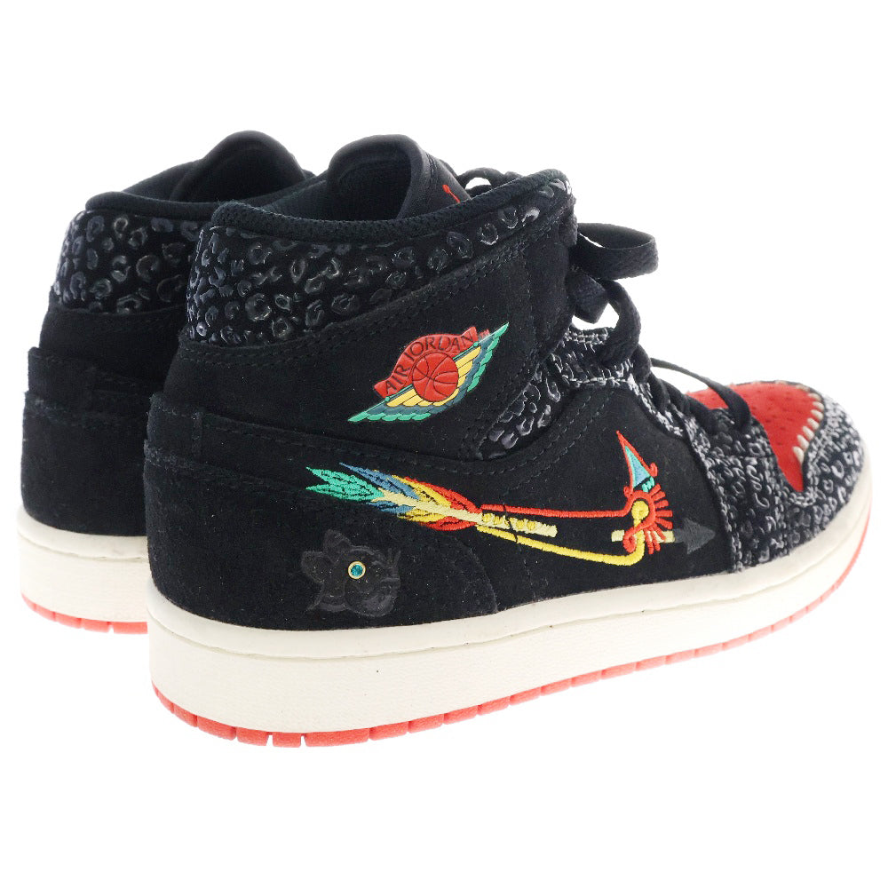 NIKE(ナイキ) Air Jordan 1 Mid Siempre Familia エアジョーダン1 シエンプレファミリア ミッドカットスニーカー US6/24.0cm ブラック/レッド DN4904-001