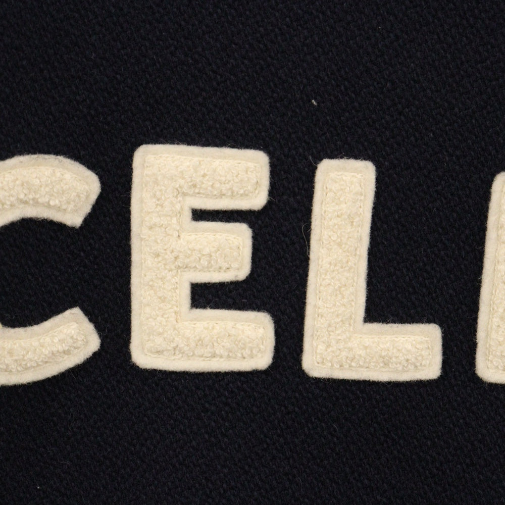 CELINE(セリーヌ) 21AW Loose Varsity-Style Jacket in Wool 2V08F896C セリーヌ ウールルーズバーシティスタイルジャケット テディブルゾン ネイビー