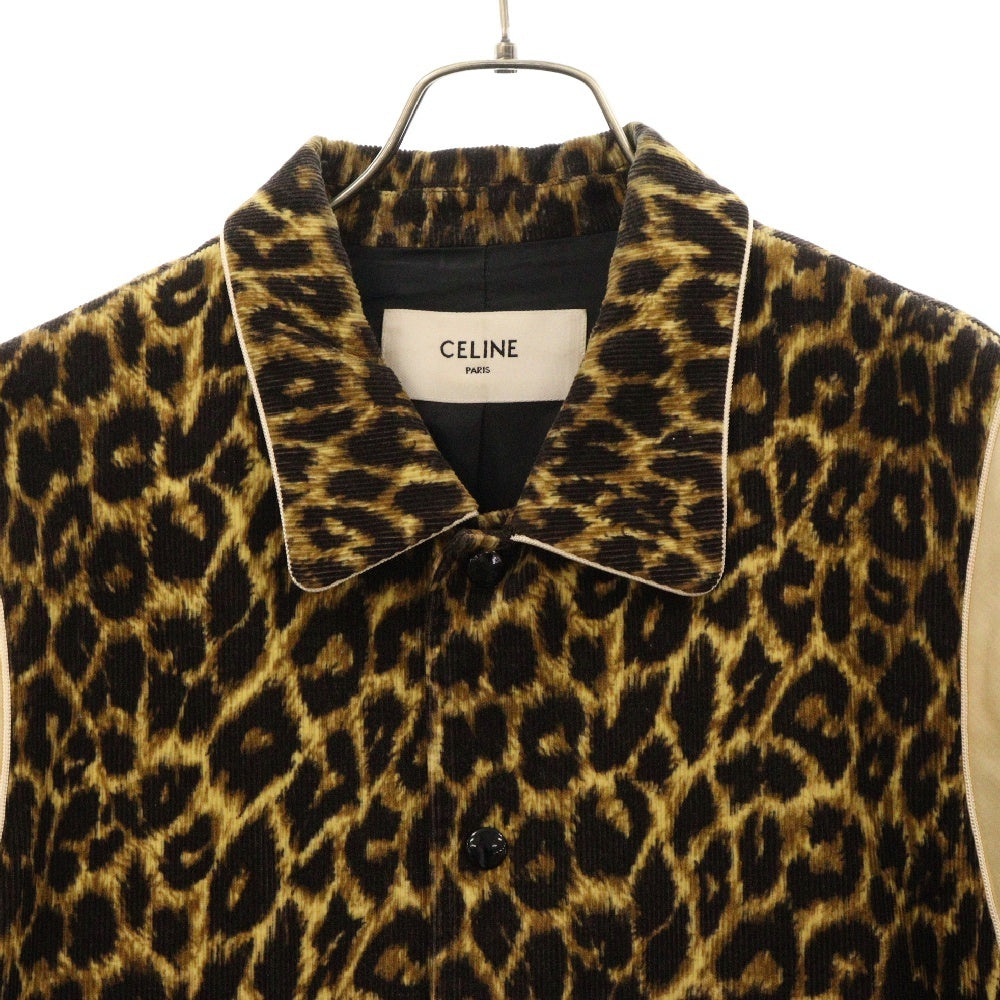CELINE(セリーヌ) レオパード コーデュロイ テディ ブルゾン ジャケット 2V191223D レオパード