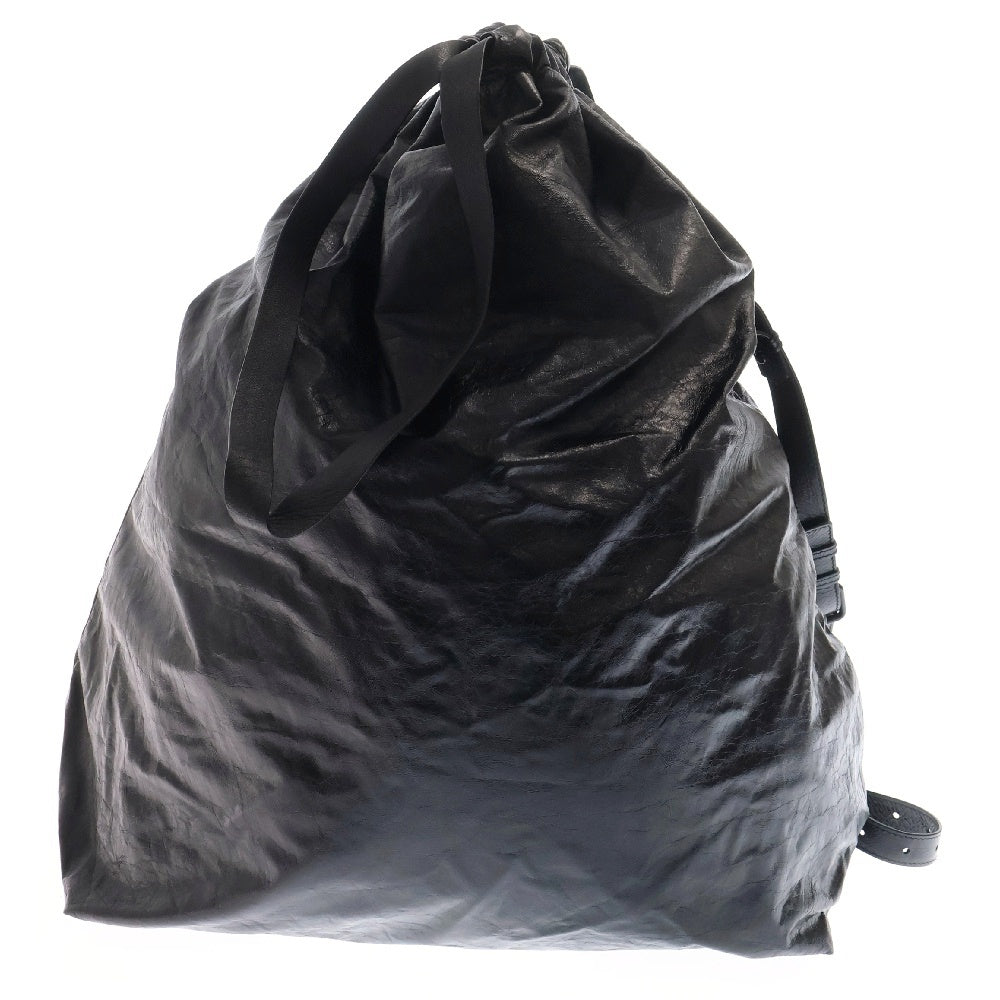 BALENCIAGA(バレンシアガ) 24SS TRASH BAG トラッシュバッグ レザー ショルダーバッグ ブラック 716897