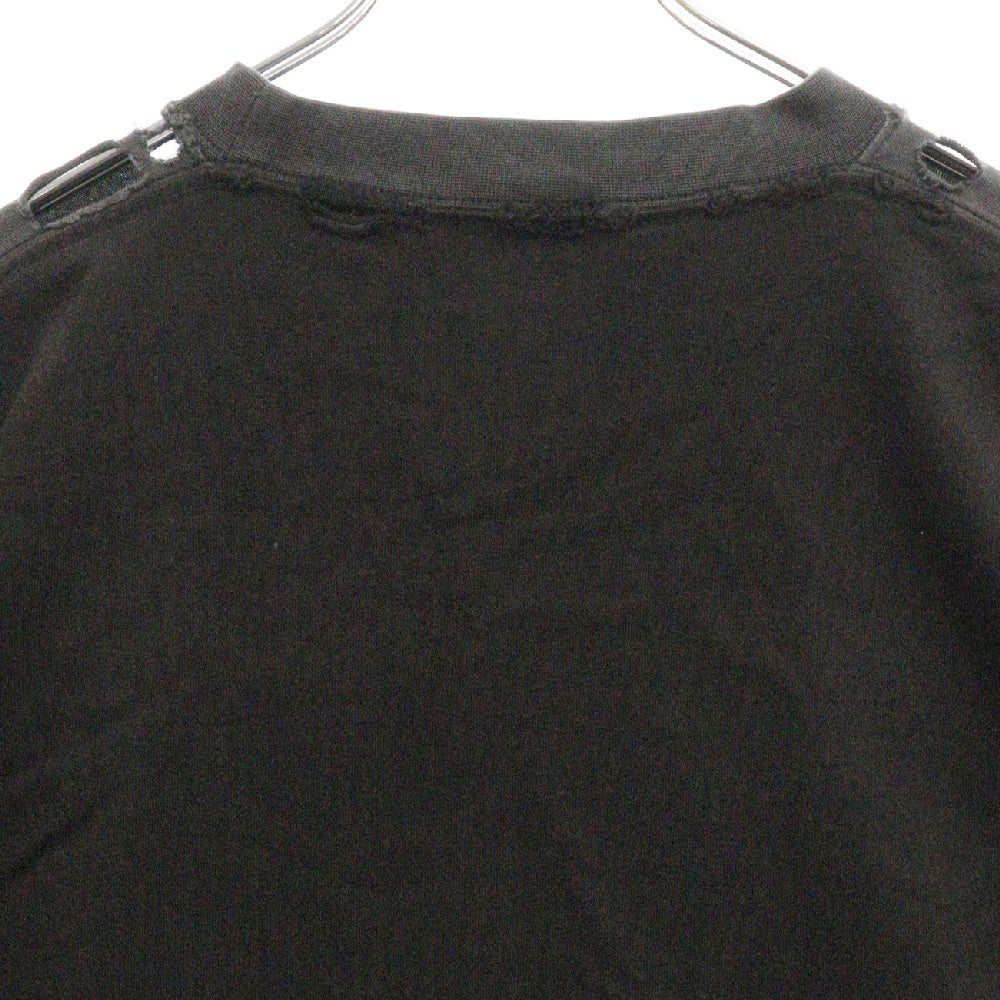 BALENCIAGA(バレンシアガ) 22AW スピードハンター アップ サイド ダウン プリント クルーネック長袖Tシャツ 698155 TMVC9 ブラック