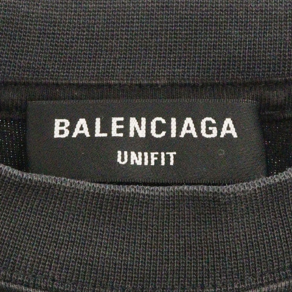 BALENCIAGA(バレンシアガ) 22AW スピードハンター アップ サイド ダウン プリント クルーネック長袖Tシャツ 698155 TMVC9 ブラック