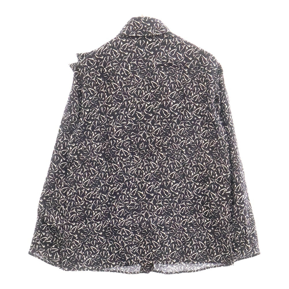 CHANEL(シャネル) 総柄 フリルデザイン ココマークボタンシャツ 長袖シャツ P71935 V63366 ブラック