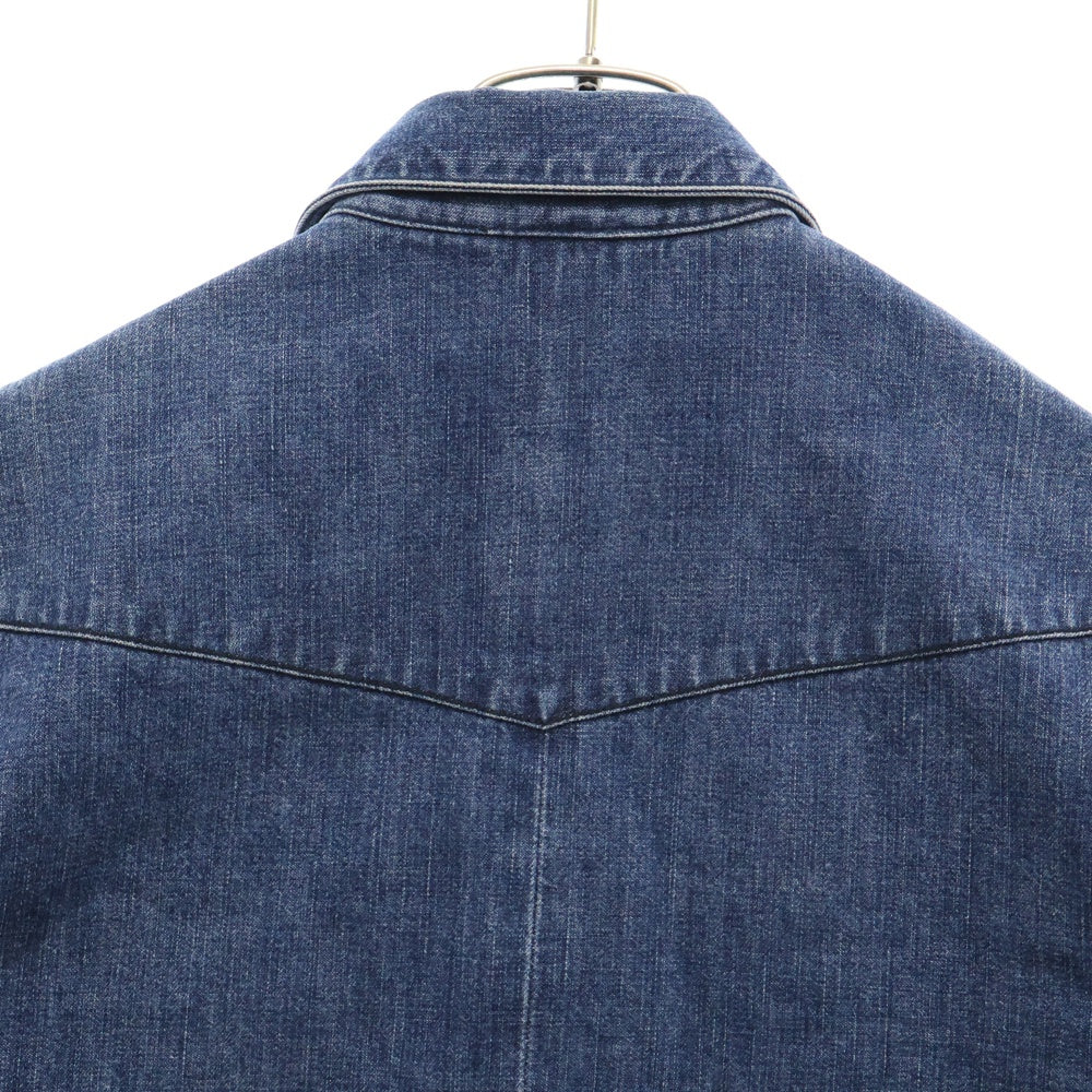 CHROME HEARTS(クロムハーツ) DENIM WESTERN クロスボールボタン デニムウエスタンシャツ 袖クロスパッチ JVPタグ 長袖シャツ インディゴブルー