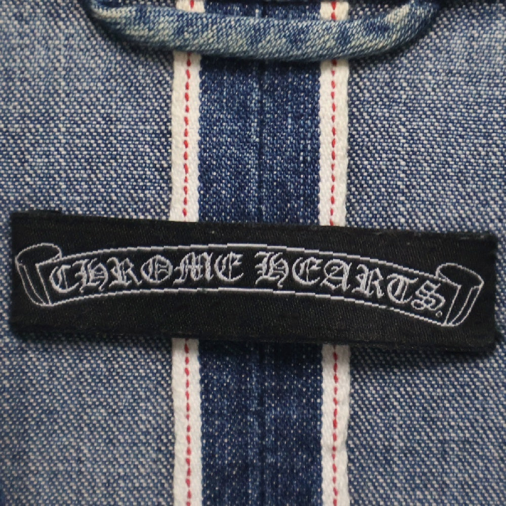 CHROME HEARTS(クロムハーツ) DENIM WESTERN クロスボールボタン デニムウエスタンシャツ 袖クロスパッチ JVPタグ 長袖シャツ インディゴブルー