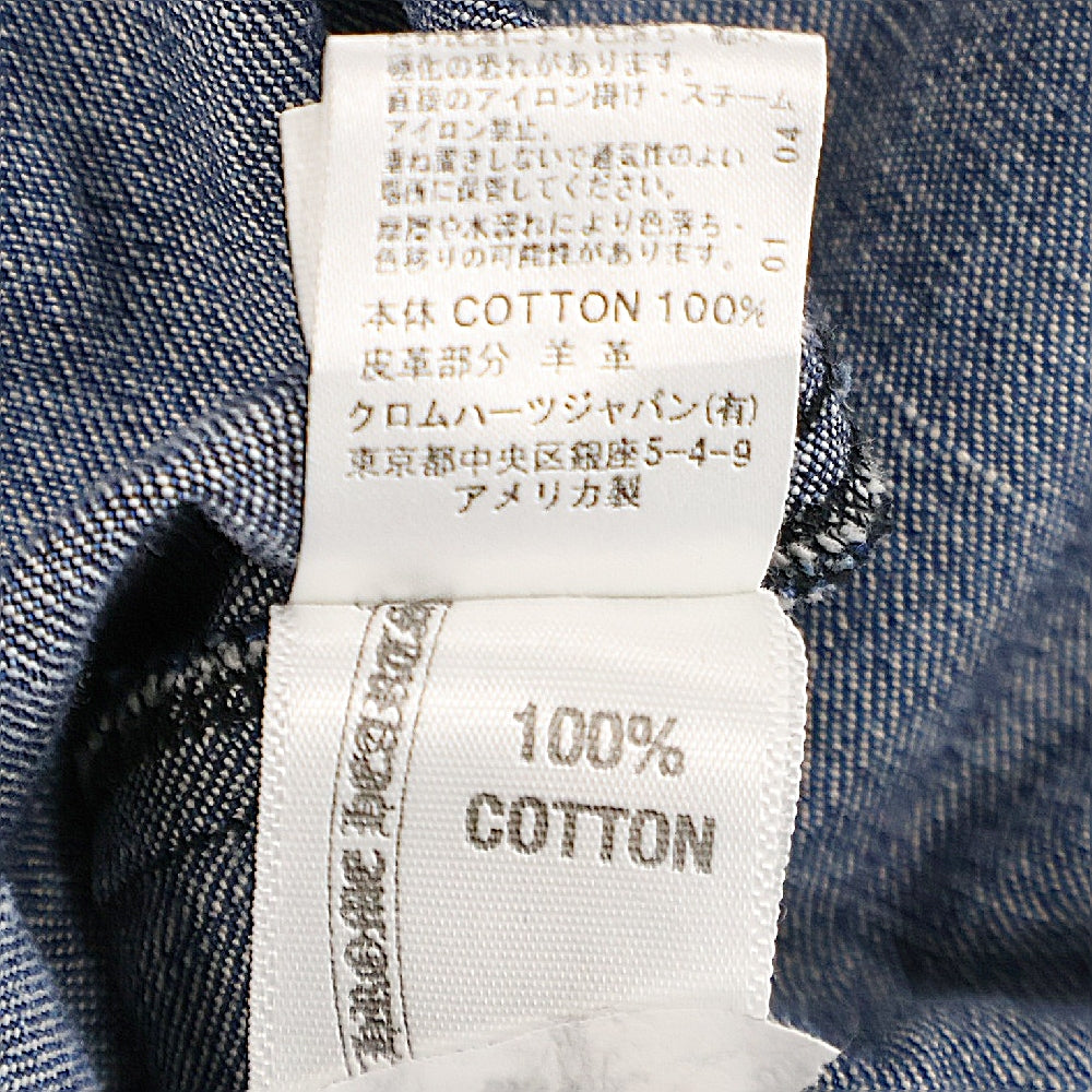 CHROME HEARTS(クロムハーツ) DENIM WESTERN クロスボールボタン デニムウエスタンシャツ 袖クロスパッチ JVPタグ 長袖シャツ インディゴブルー