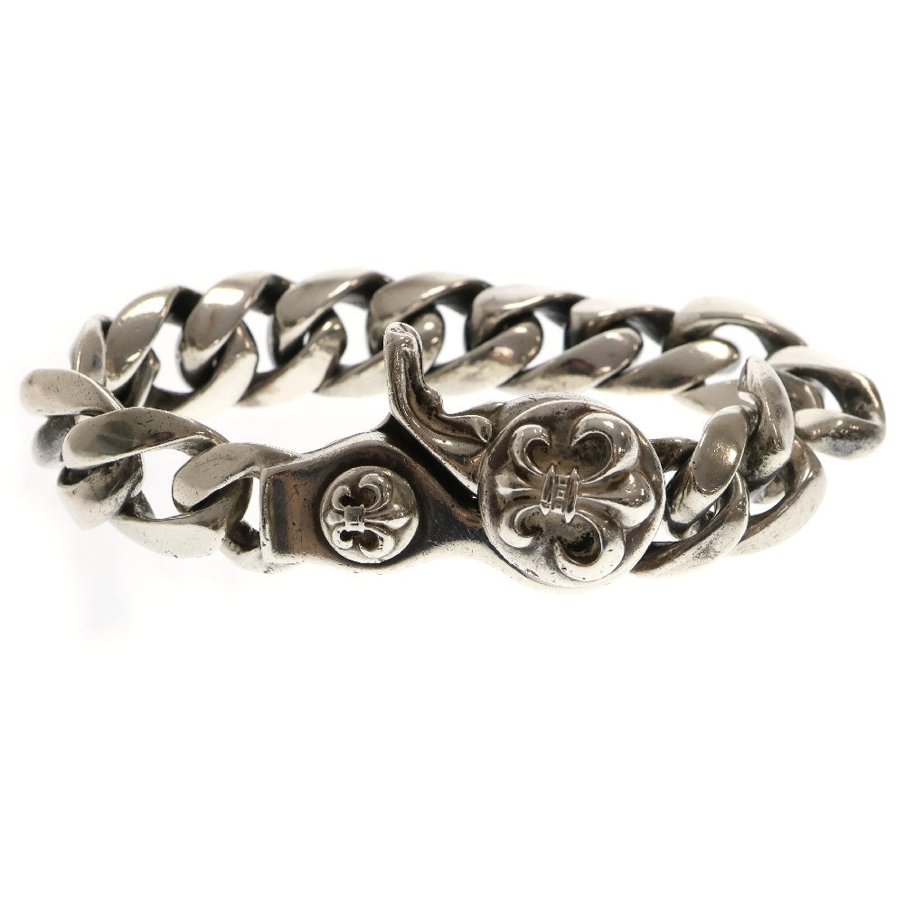 CHROME HEARTS(クロムハーツ) CLSC CHN LNK BRACELET BS FLEUR フレア クラシック チェーン リンク クリップ ブレスレット シルバー