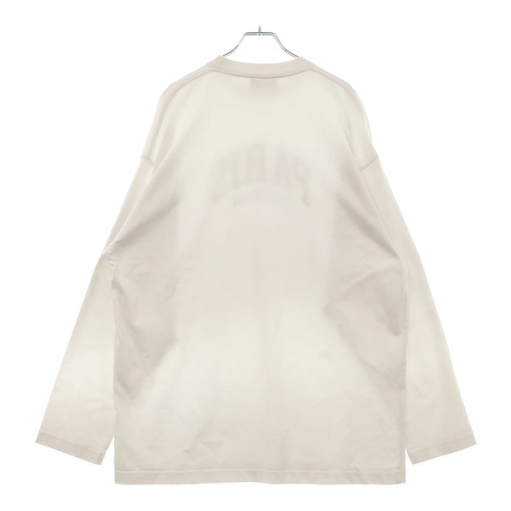 BALENCIAGA(バレンシアガ) 22SS PARISプリントオーバーサイズ長袖カットソー ブラック パリス ロンT 681046 TLVL7 ホワイト