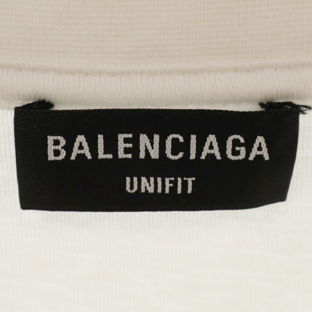 BALENCIAGA(バレンシアガ) 22SS PARISプリントオーバーサイズ長袖カットソー ブラック パリス ロンT 681046 TLVL7 ホワイト