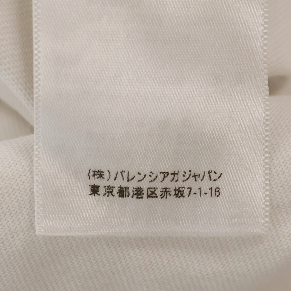 BALENCIAGA(バレンシアガ) 22SS PARISプリントオーバーサイズ長袖カットソー ブラック パリス ロンT 681046 TLVL7 ホワイト