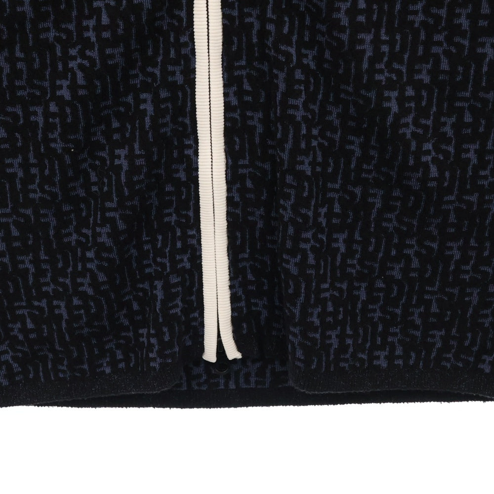 DIESEL(ディーゼル) M-ATHILDETTE-LONG フロントジップ 総柄 ロングニット スカート A10198 ネイビー