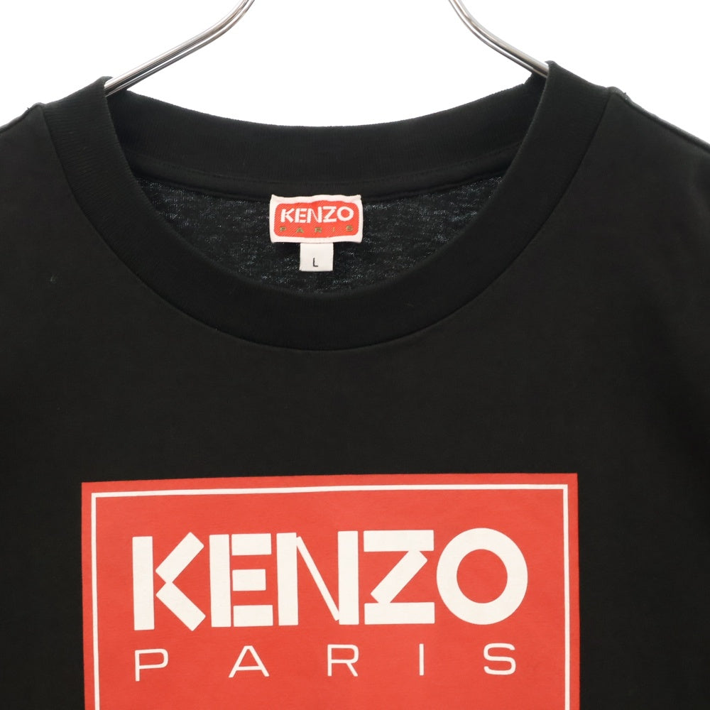 KENZO(ケンゾー) ボックスロゴプリント 半袖クルーネックTシャツカットソー ブラック FC62O7214SY