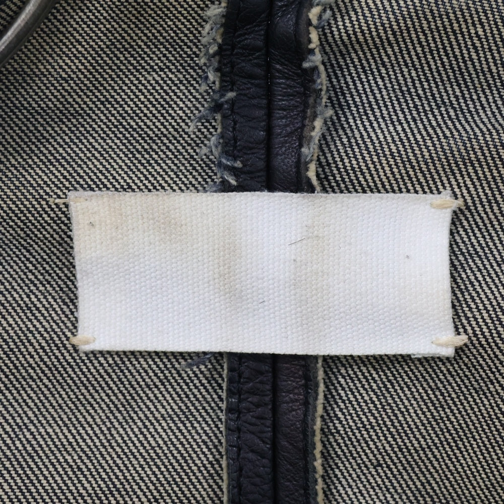 Martin Margiela(マルタンマルジェラ) 99AW LEATHER JACKET 白タグ レザーデニムコーティング ジャケット 31PK002 ブラック