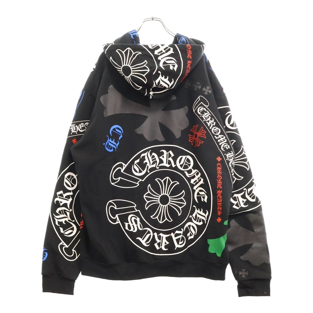 CHROME HEARTS(クロムハーツ) STENCIL HOODIE ステンシルプリントプルオーバーパーカー フーディー ブラック/マルチカラー