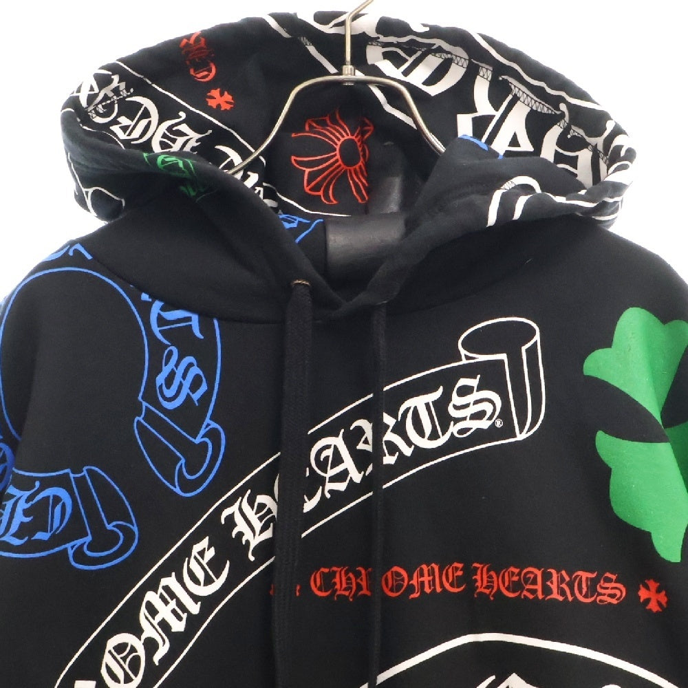 CHROME HEARTS(クロムハーツ) STENCIL HOODIE ステンシルプリントプルオーバーパーカー フーディー ブラック/マルチカラー