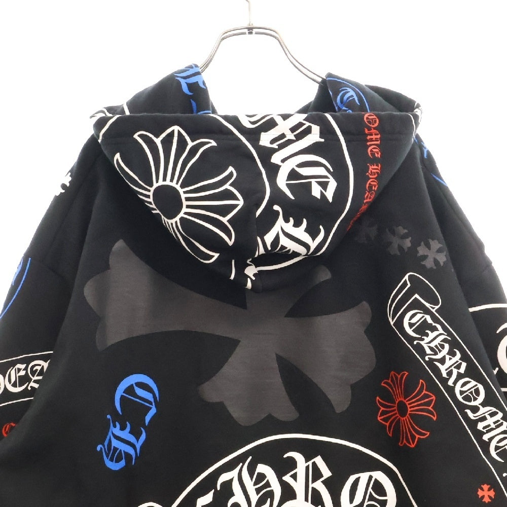 CHROME HEARTS(クロムハーツ) STENCIL HOODIE ステンシルプリントプルオーバーパーカー フーディー ブラック/マルチカラー