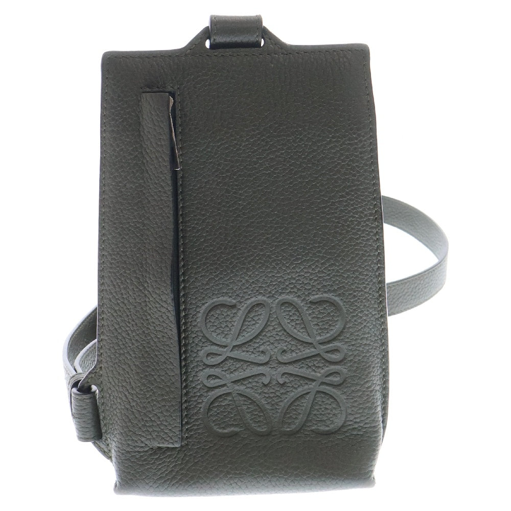 LOEWE(ロエベ) Vertical T-Pocket Sling Bag バーティカル Tポケット レザーショルダーバッグ スリングバッグ カーキ C500P02X02